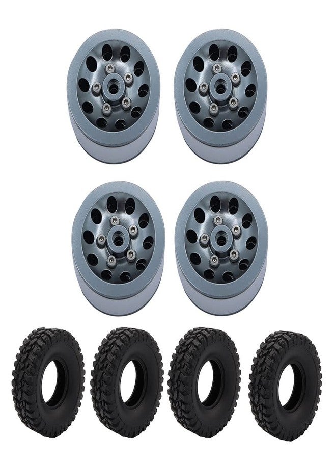 FACCNOY Metal Beadlock Wheel Hub Rims with Tires for 1/16 WPL C14 C24 B14 B24 B16 1/12 MN78 MN99S MND90 RC Car Parts (Titanium) - Image 1